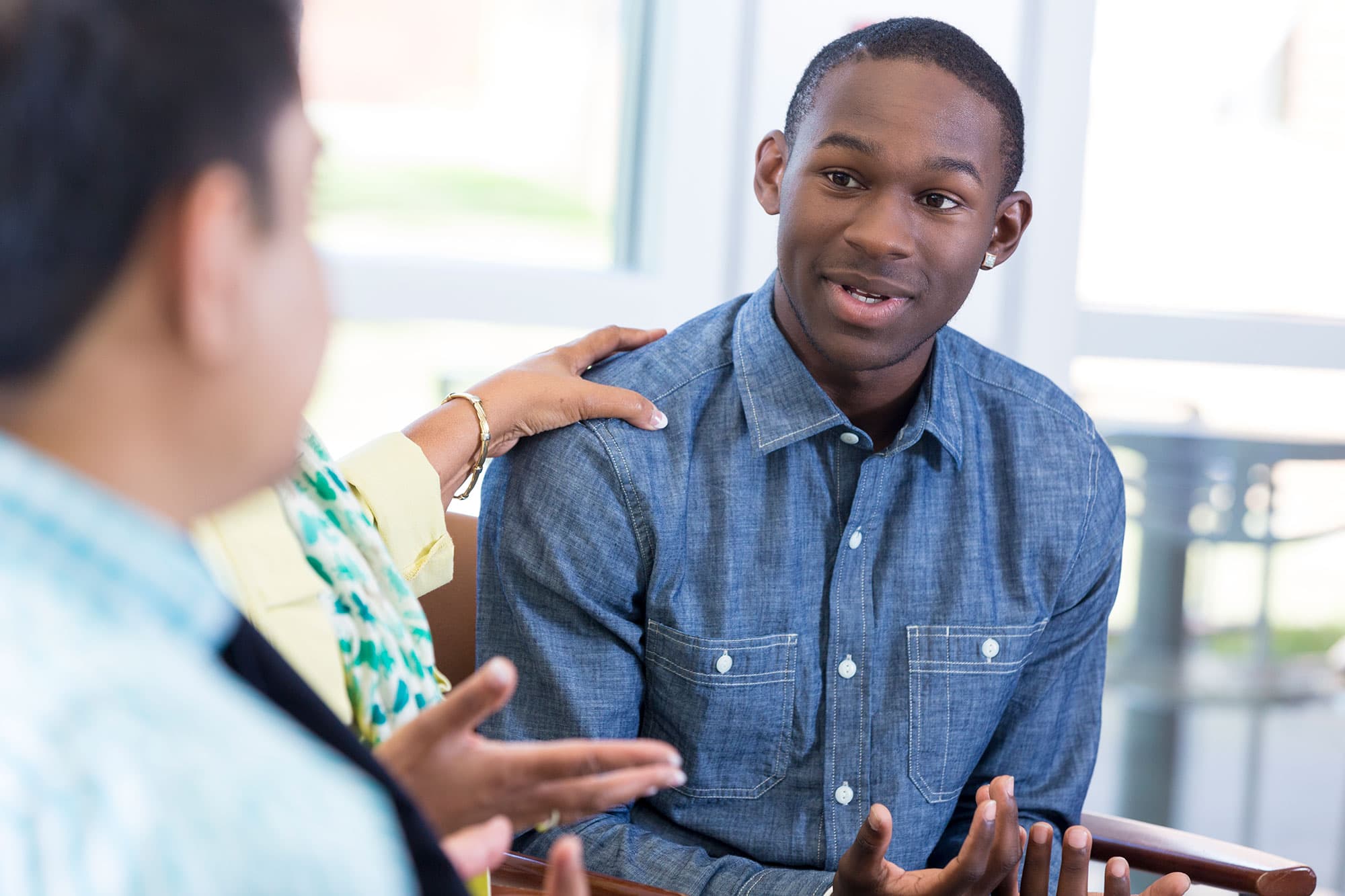 Person in group counselling