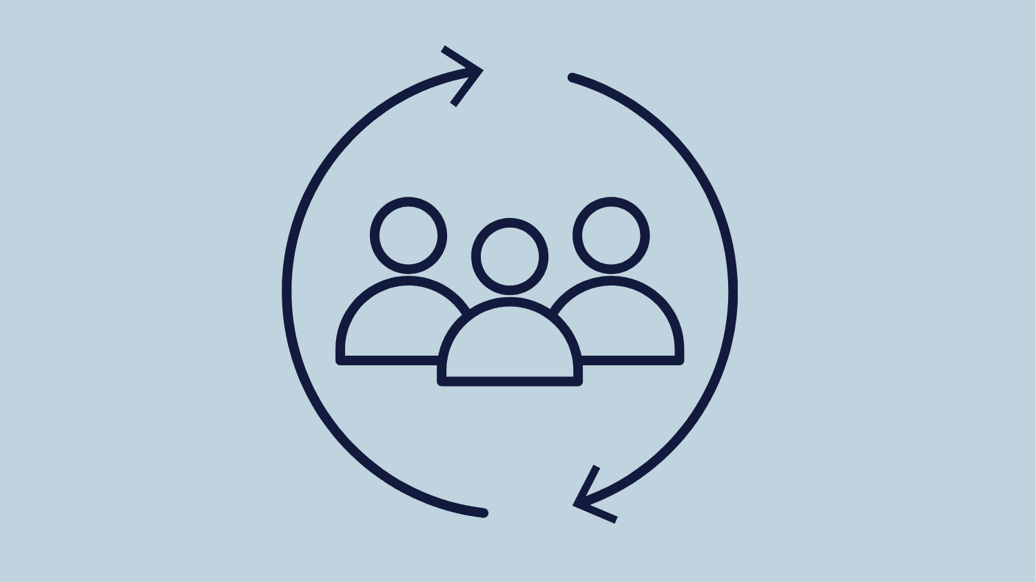 Graphic of people and arrows