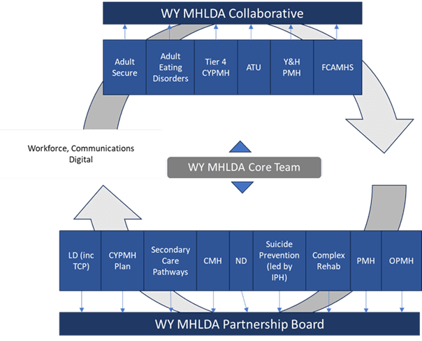 Graphic showing the workflow at the collaborative