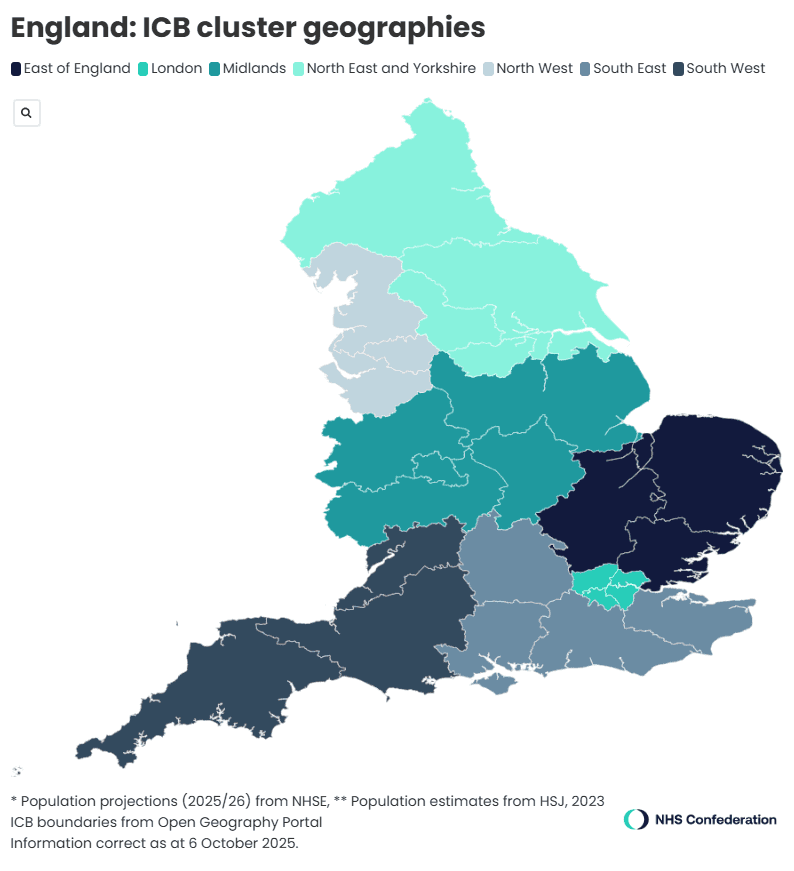 England ICB cluster geographies
