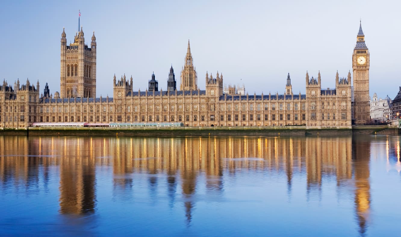 Houses of Parliament across the river Thames