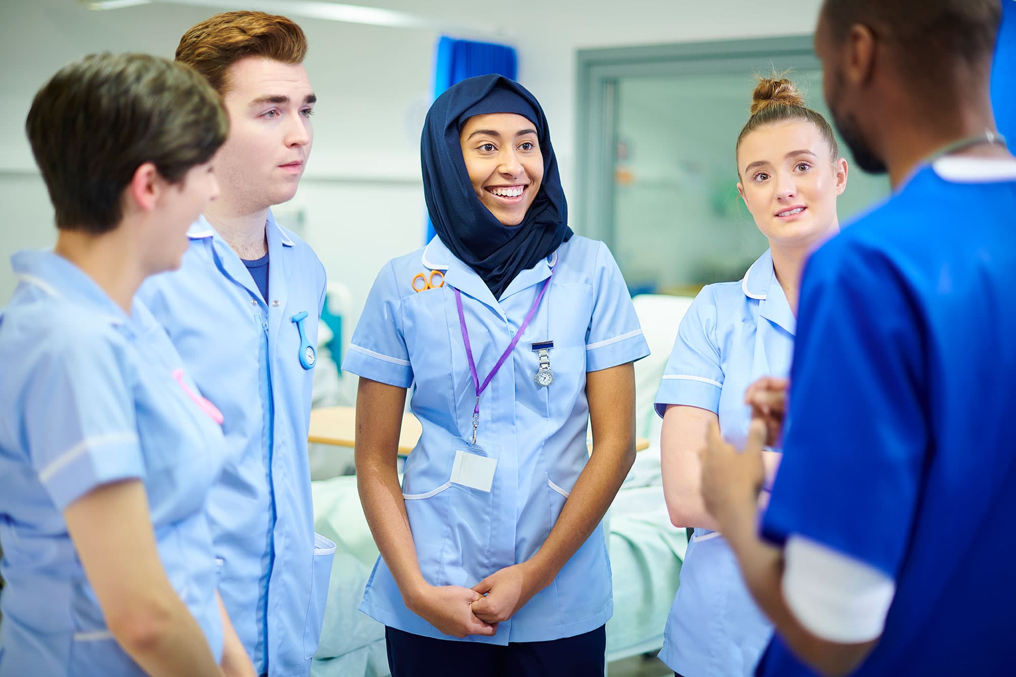 Healthcare works in a huddle