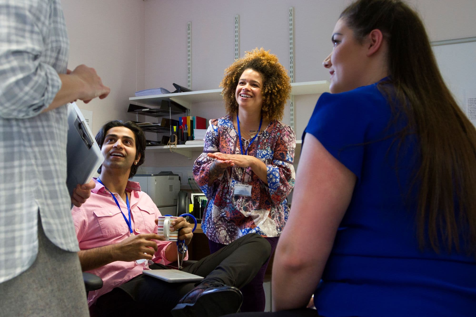 NHS staff talking